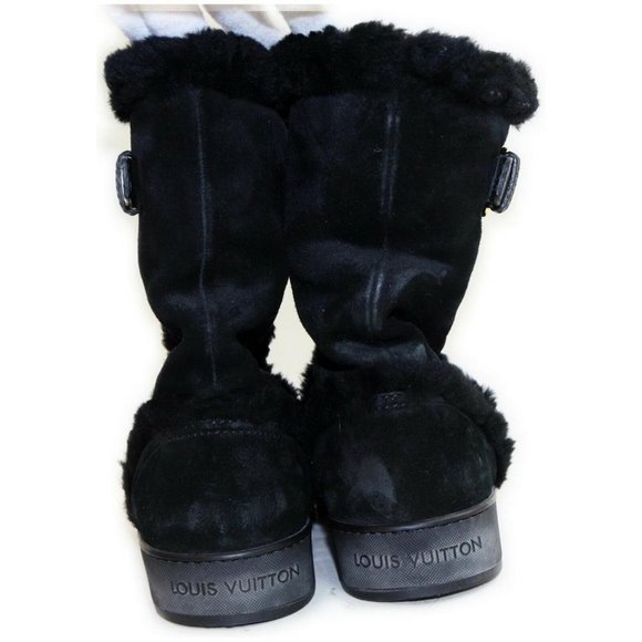 Louis Vuitton Black Shearling Winter Boots 862975